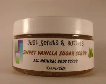 Sweet Vanilla Sugar Scrub Exfoliating Body Scrub 10oz